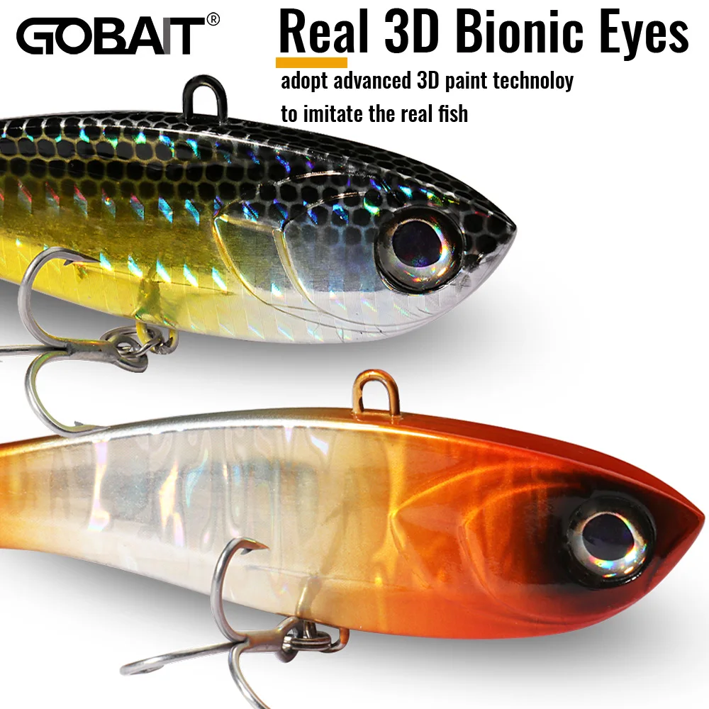 GOBAIT VIBRATION High Pitch VIB 10g 17g 34.5g Sinking Pencil Lure Long Casting Fishing Bass Pesca Swimbait Hook Silicone Bait