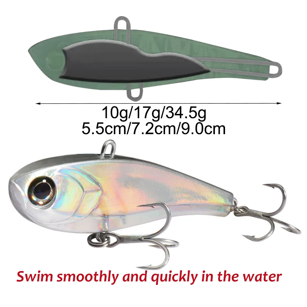 GOBAIT VIBRATION High Pitch VIB 10g 17g 34.5g Sinking Pencil Lure Long Casting Fishing Bass Pesca Swimbait Hook Silicone Bait