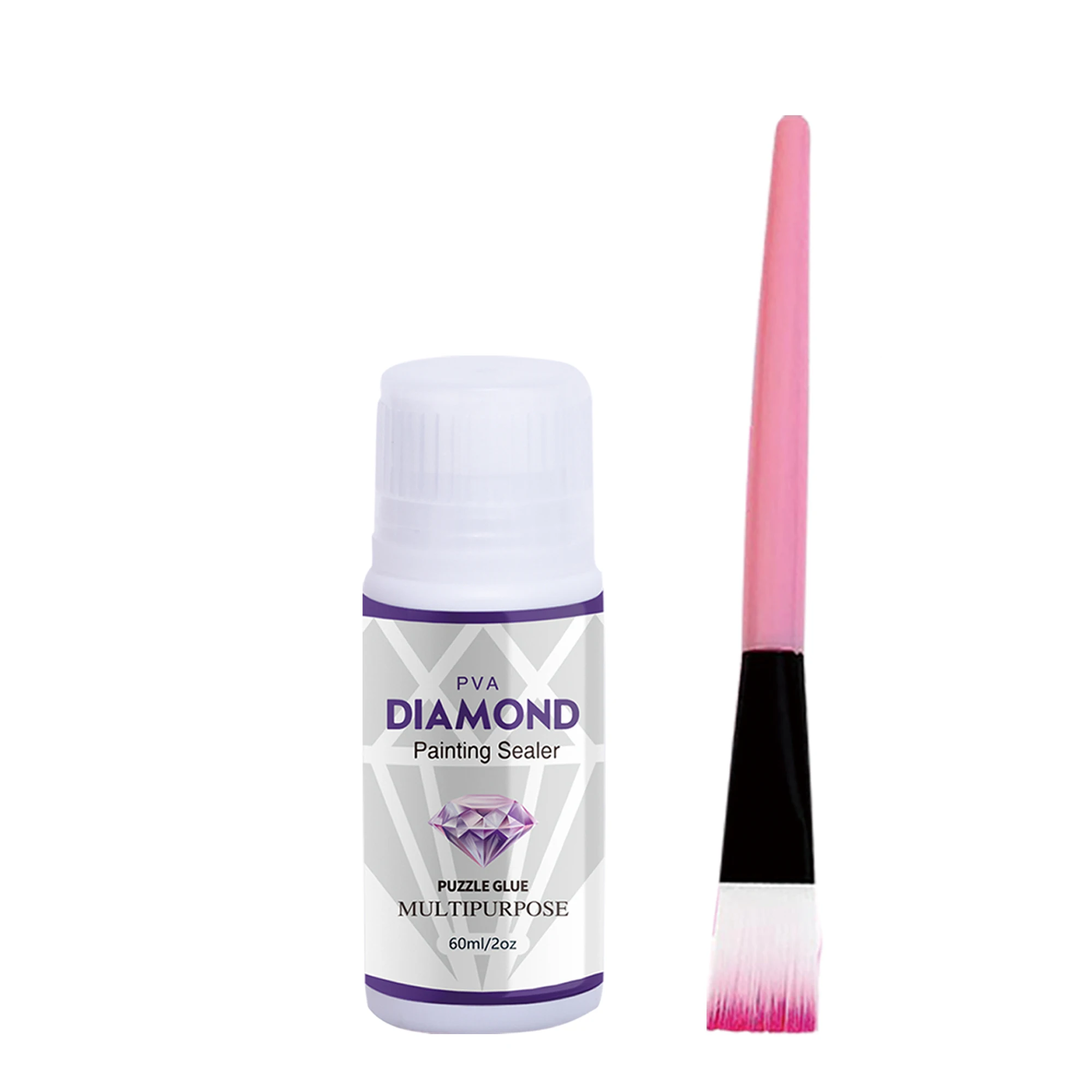 2 In 1 60ML/200ML Diamond Painting Sealer 5D Diamond Painting Art Glue And Silicone Brush Permanent Hold & Shine Effect Sealer