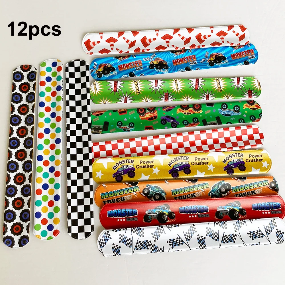 Racing Monster Truck Birthday Party Supplies Tableware Gift Bag Keychain Temporary Tattoos Stickers Balloon Slap Bracelets
