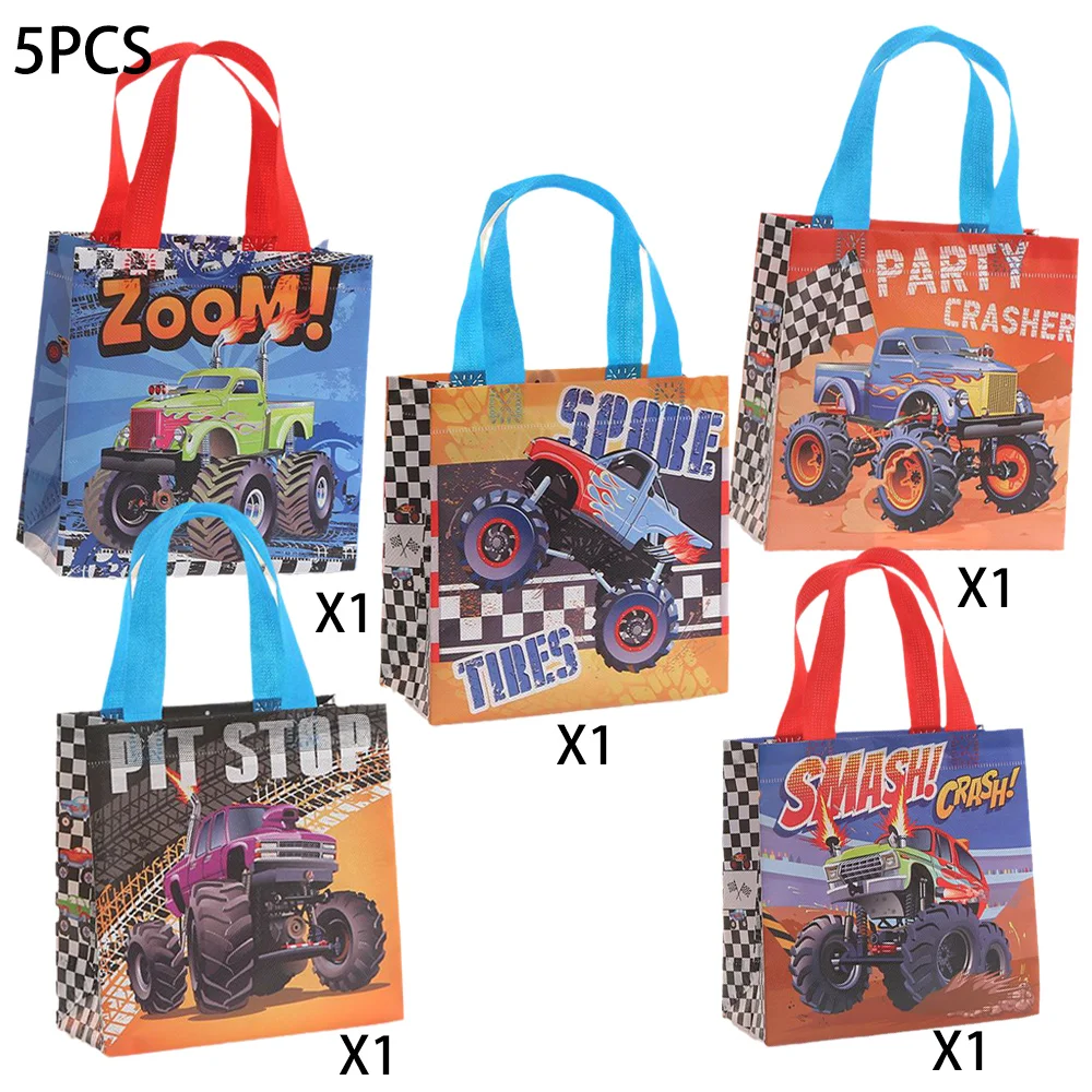 Racing Monster Truck Birthday Party Supplies Tableware Gift Bag Keychain Temporary Tattoos Stickers Balloon Slap Bracelets
