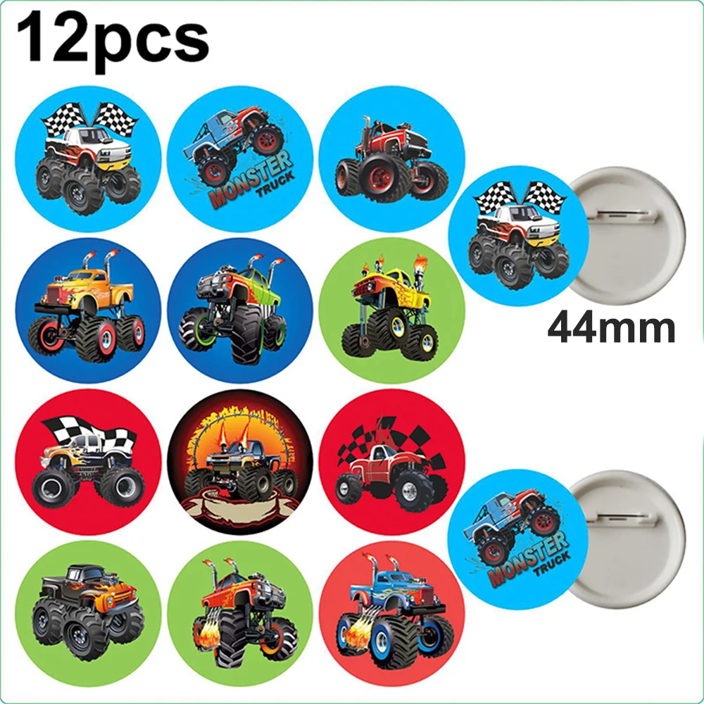 Racing Monster Truck Birthday Party Supplies Tableware Gift Bag Keychain Temporary Tattoos Stickers Balloon Slap Bracelets