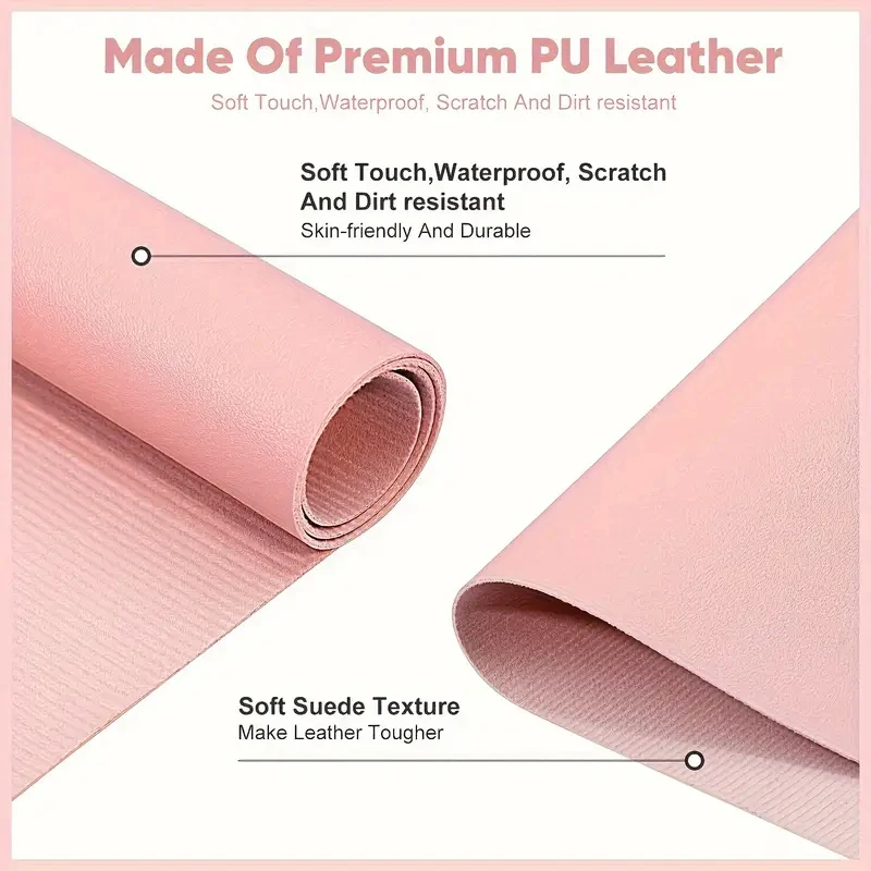 Nail Art Table Mat Soft Foldable Manicure Hand Rest Pad Waterproof Scratch Easy-Clean Office Desk Mat Portable PU Leather Pads