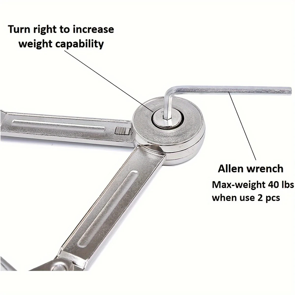 Lid Support Hinge in Satin Nickel Folding Lid Stay Hinge with Soft Close, Perfect for Toy Box/Drawer Window/Wardrobe/Cabinet Doo