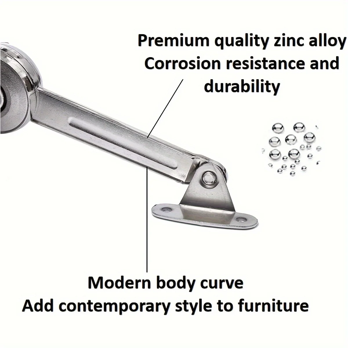 Lid Support Hinge in Satin Nickel Folding Lid Stay Hinge with Soft Close, Perfect for Toy Box/Drawer Window/Wardrobe/Cabinet Doo