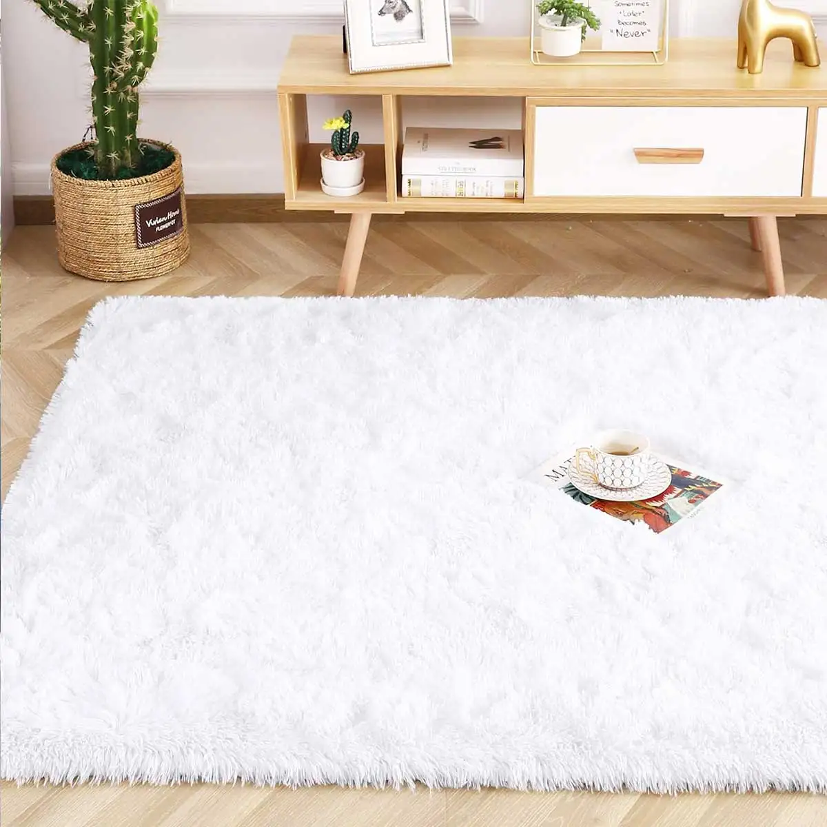 Pink Bedroom Carpet For Children's Room Cute Girls Floor Soft Mat Living Room Decoration White Fluffy Large Kids Bedside Rugs