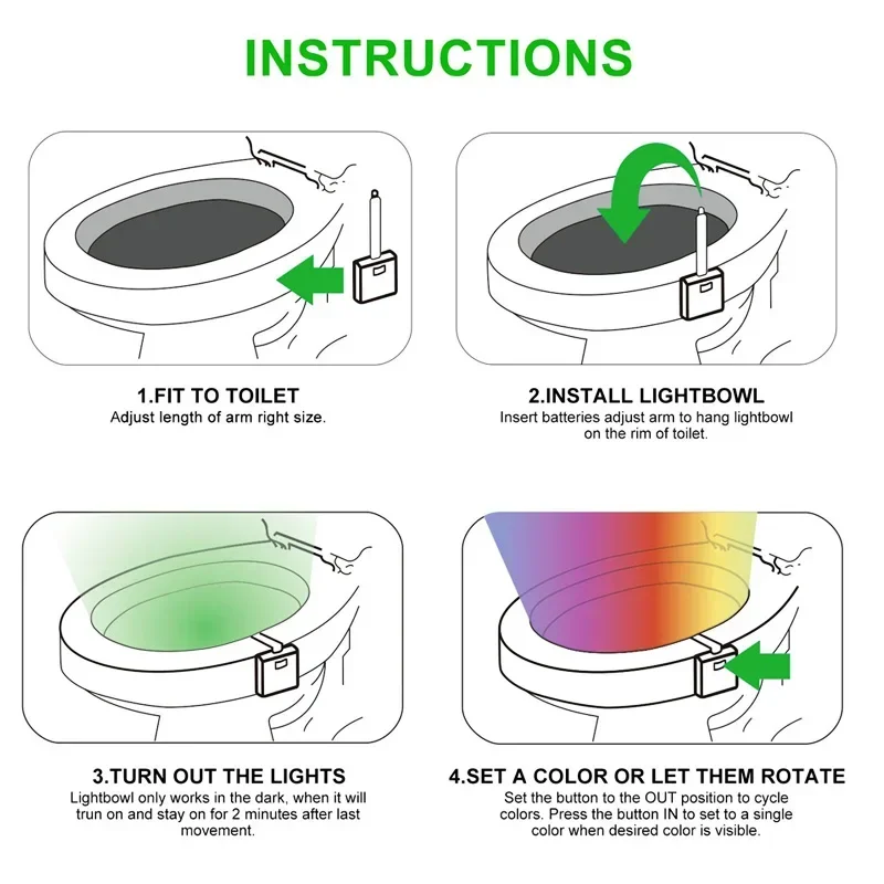 ZK30 Smart PIR Motion Sensor Toilet Seat Night Light 8/16 Colors Waterproof Backlight For Toilet Bowl LED Lamp WC Toilet Light