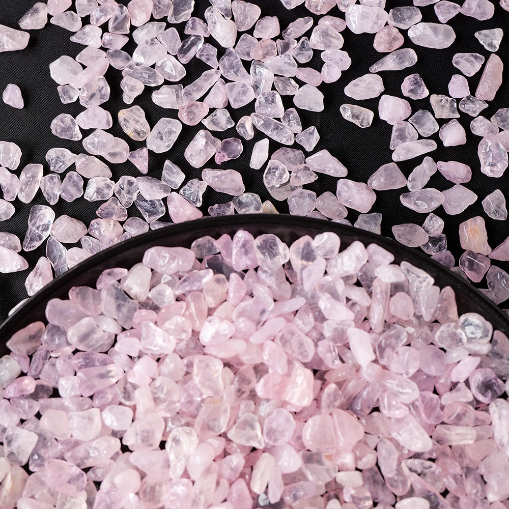 100g/bag Natural Stones Rose Quartz Material Crystal Gravel Stone Chips Ore Minerals Reiki Specimen Gemstones Aquarium Decor