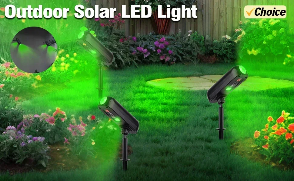 9/4 LED Solar LED Light Spotlights Outdoor IP65 Waterproof Lights Brightness Adjustable for Garden Backyard Driveway Patio Decor