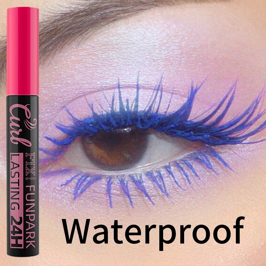 9 Color Mascara Thick Curl Waterproof Natural Eyelash Long Lasting Blue White Green Pink Black Eye Makeup Korean Cosmetics