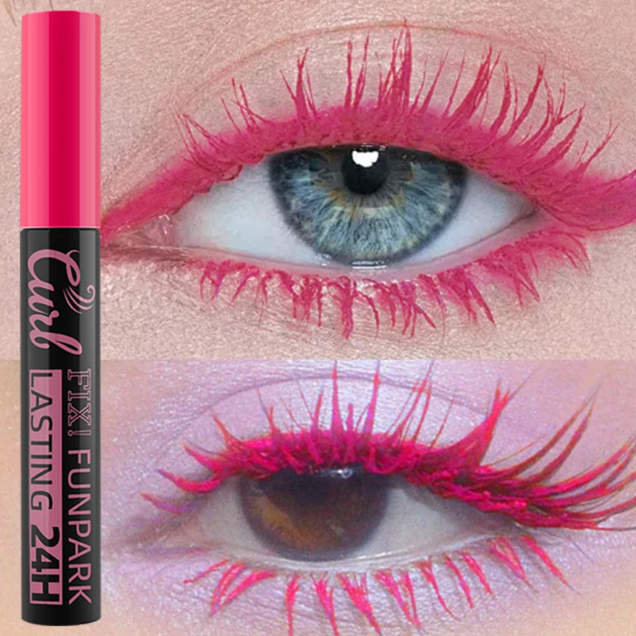 9 Color Mascara Thick Curl Waterproof Natural Eyelash Long Lasting Blue White Green Pink Black Eye Makeup Korean Cosmetics