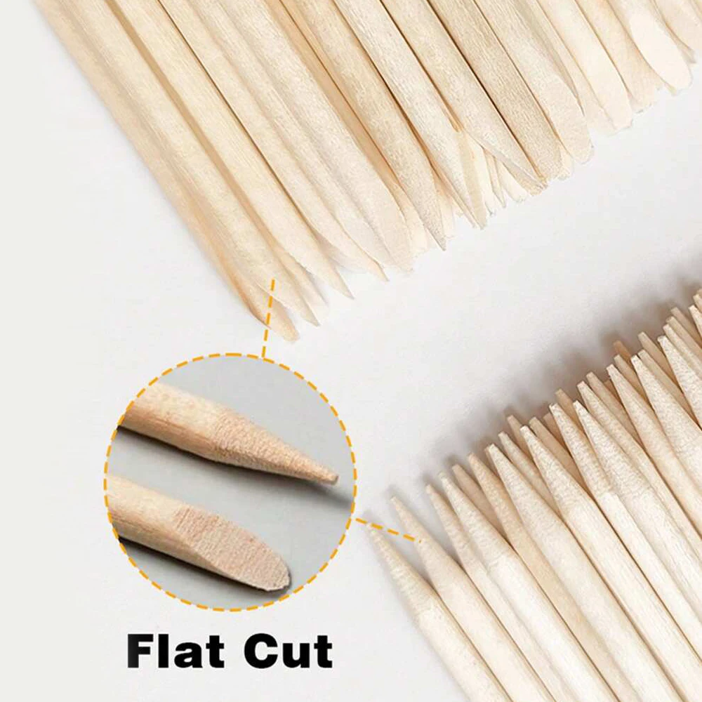 100Pcs Orange Wood Sticks for Nails Double Sided Cuticle Pusher Remover Nail Art Manicure Pedicure Tool for Manicure Pedicure