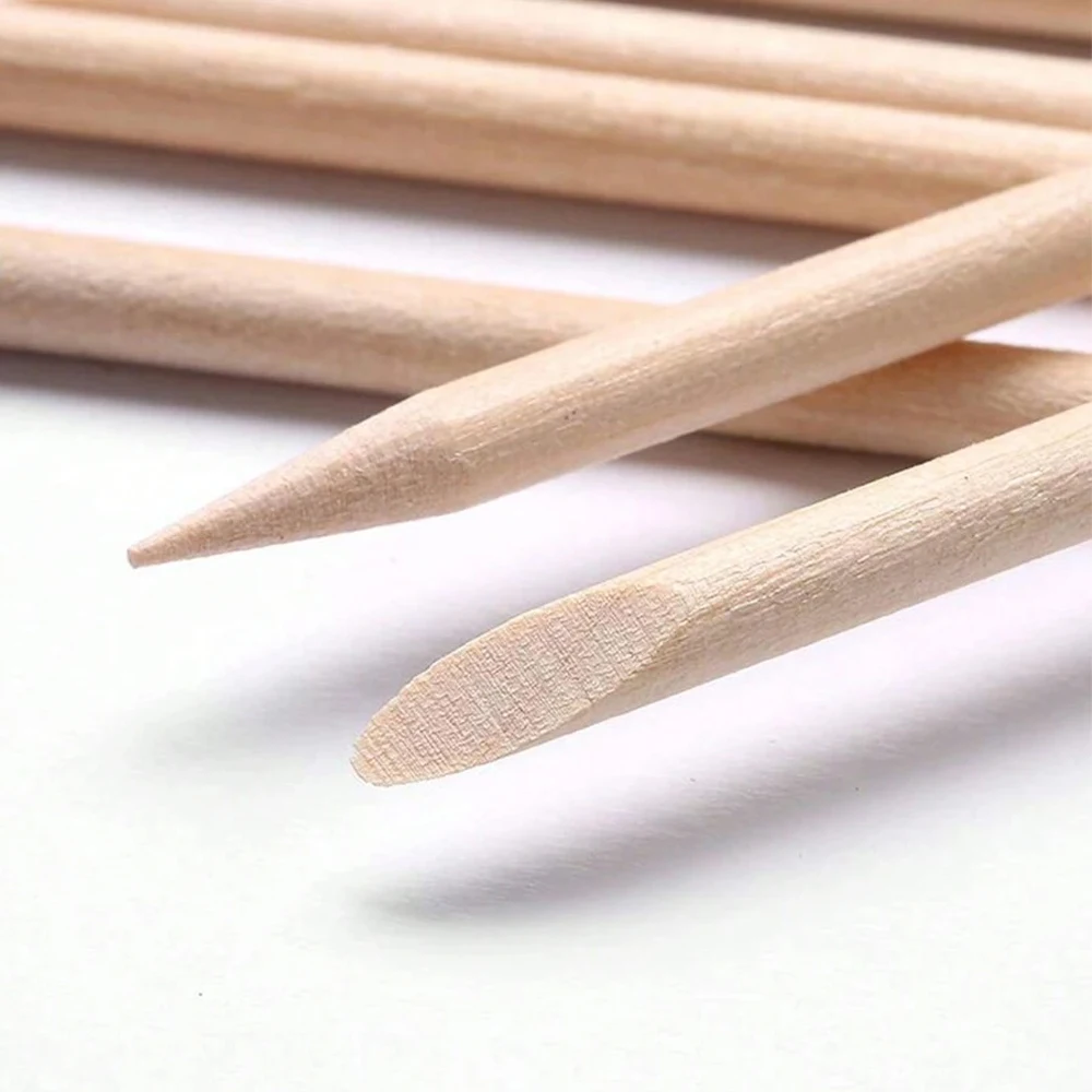 100Pcs Orange Wood Sticks for Nails Double Sided Cuticle Pusher Remover Nail Art Manicure Pedicure Tool for Manicure Pedicure