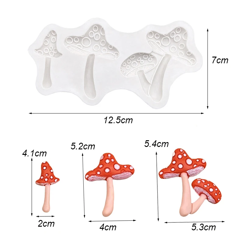 Mushroom Silicone Mold Sugarcraft Chocolate Cupcake Baking Mold Resin Fondant Cake Decorating Tools