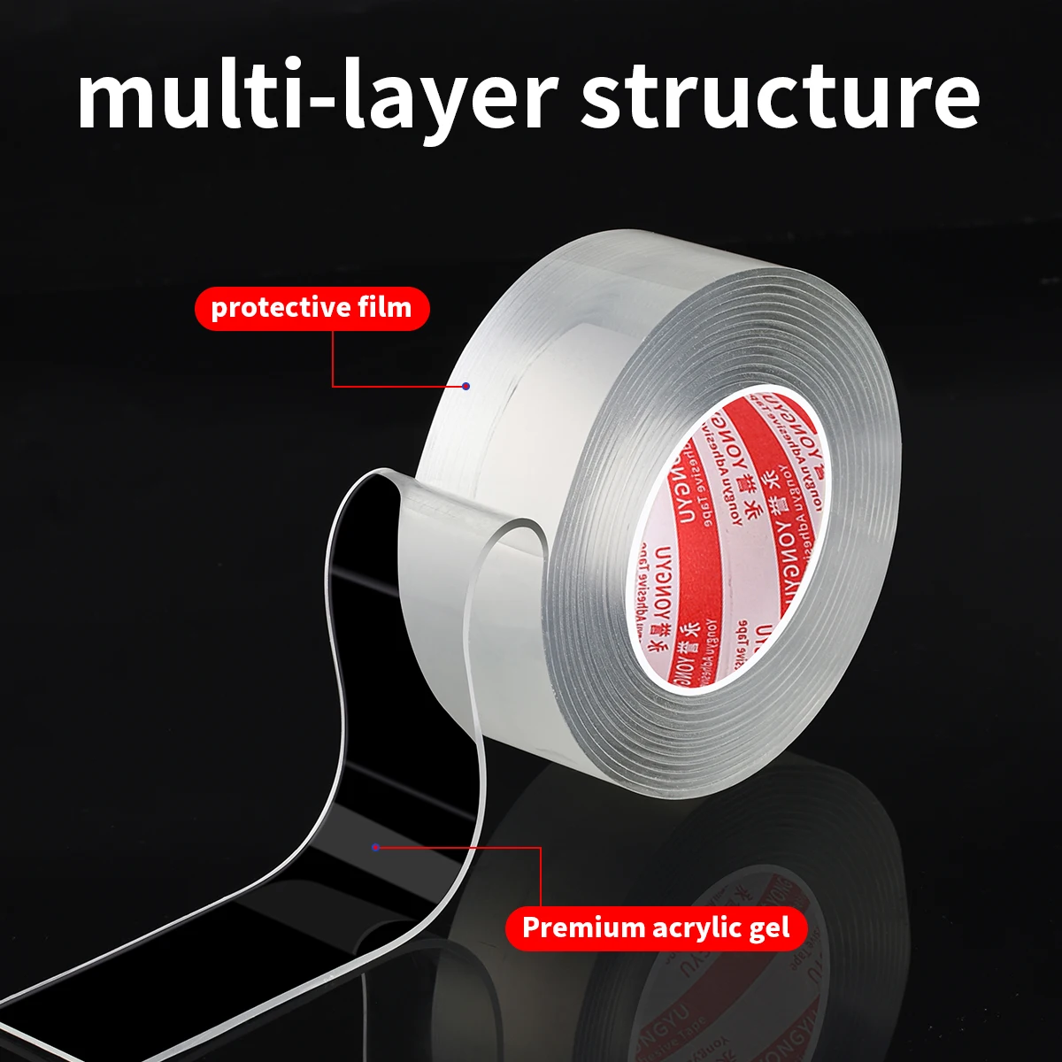 Ultra-strong Nano Double-Sided Tape High Adhesion Transparent Automotive Decoration Fixed Ornaments Gift Heavy-duty Sticky