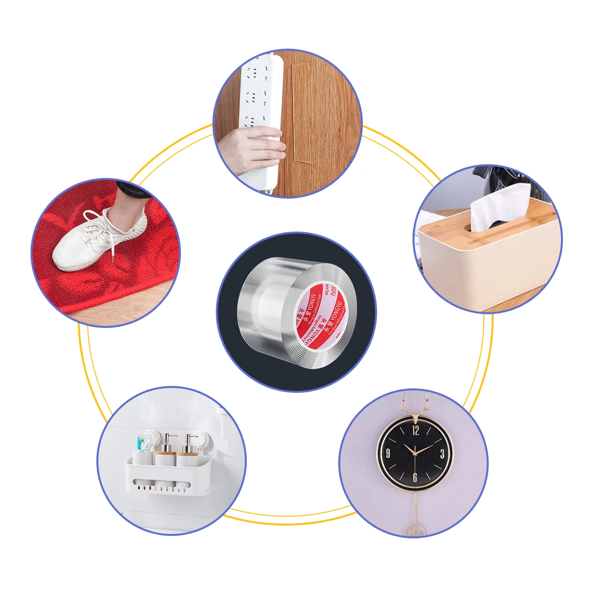 Ultra-strong Nano Double-Sided Tape High Adhesion Transparent Automotive Decoration Fixed Ornaments Gift Heavy-duty Sticky