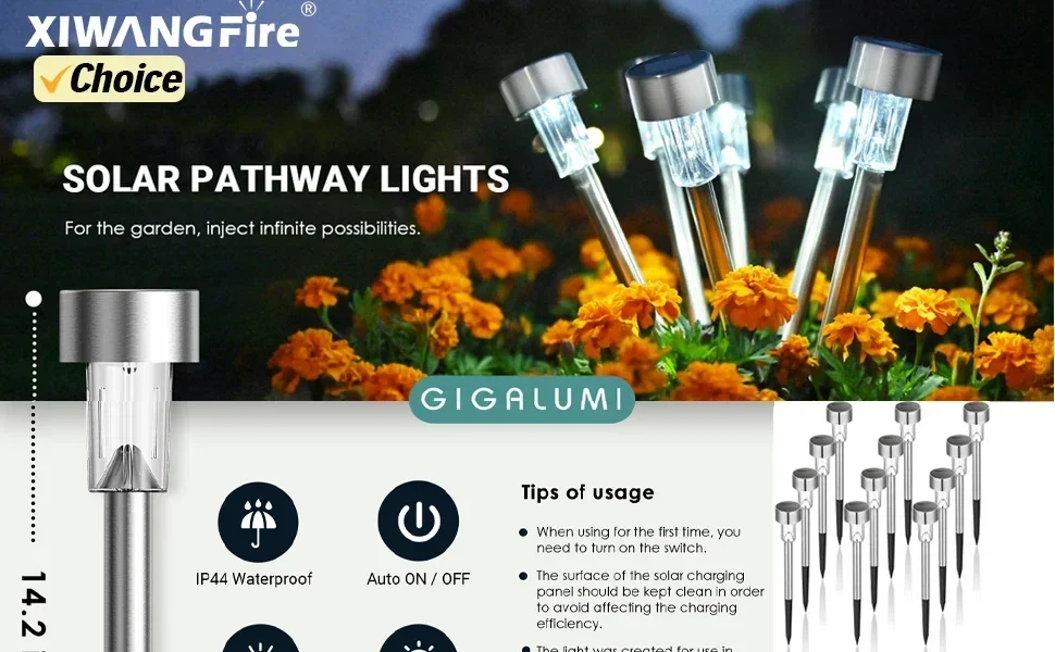 9 LED Solar Spotlights Outdoor IP65 Waterproof Brightness Adjustable Spot Light Garden Backyard Driveway Patio Decor Lamp