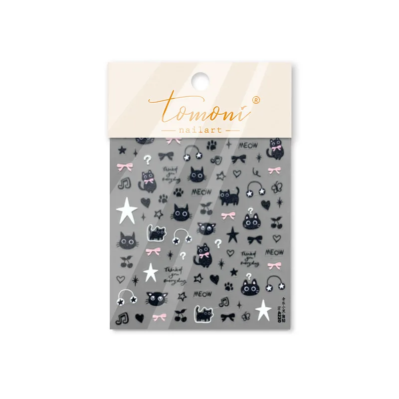 1Pcs Chibi Character Susuwatari Eggette Cute Anime Cartoon Nail Stickers Kawii Nail Art Weeb Cartoon Relief Self Adhesive Decal