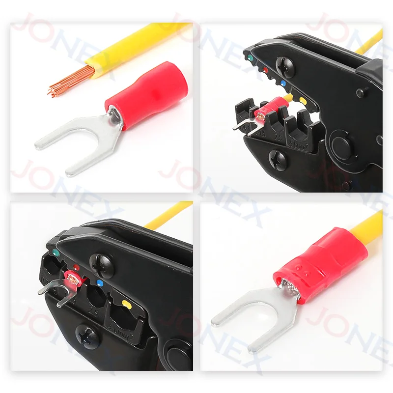 50PCS Fork Crimp Terminals Electrical Wire Connectors M4/M5/M6 U Type Insulated Spade Lugs For Quick Splicing Cables Connection