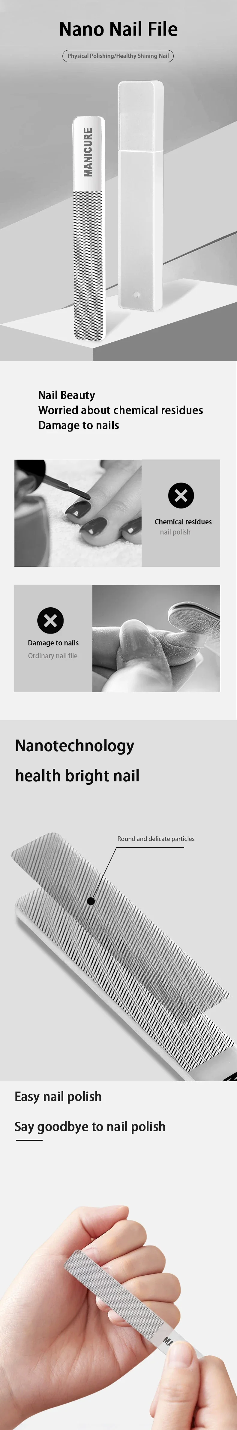 Nano Glass Nail Files Professional Polishing Manicure Art Tool Washable Make Nails Brighten Easily Like Nail Polish