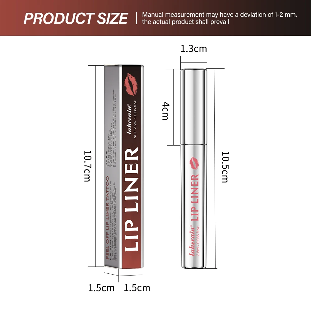 Waterproof Lip Liner Peel Off Tattoo Lipgloss Waterproof Long Lasting Matte Lip Tint Brown Contour Tear-off Lips Stain Cosmetic