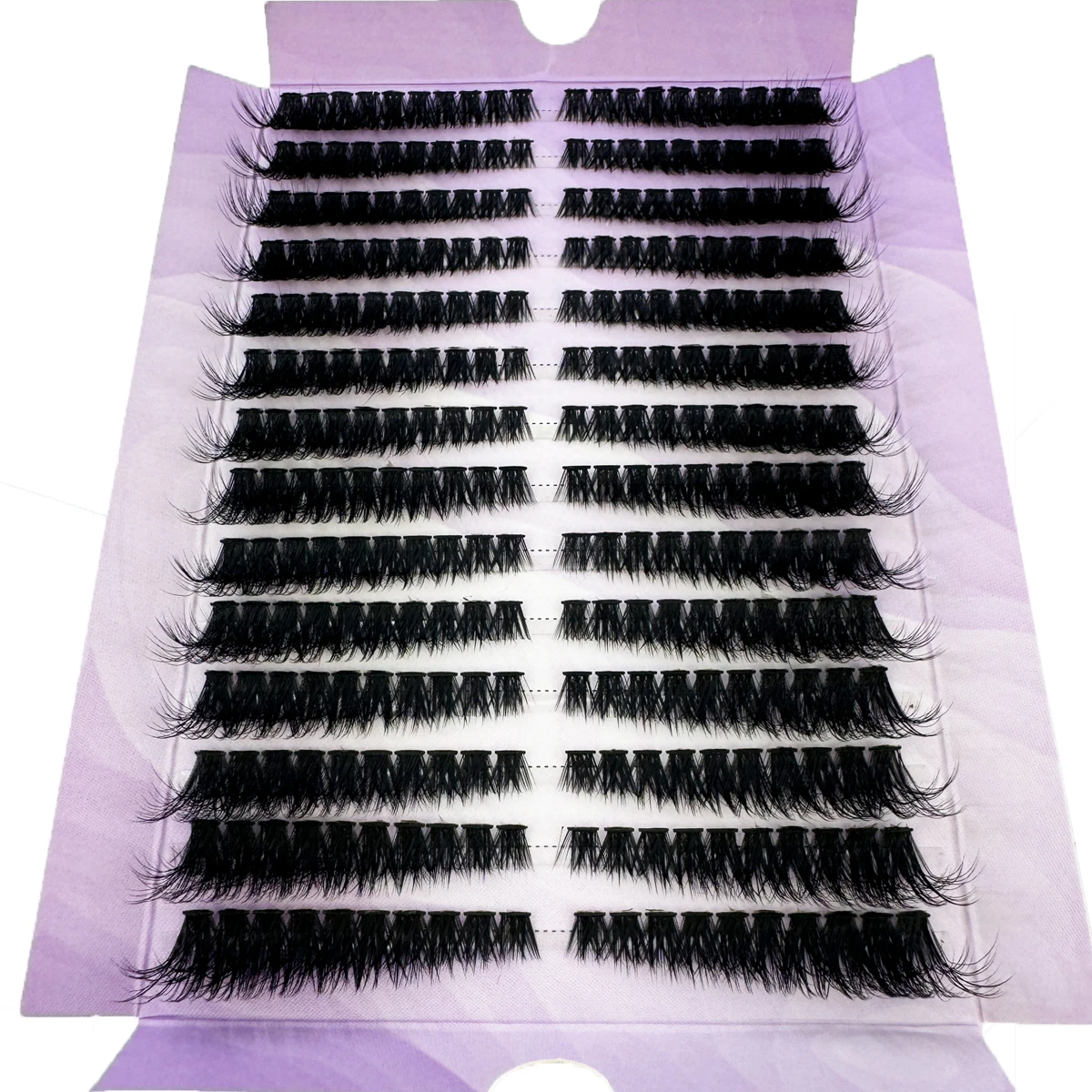 14Rows Fluffy Lash Clusters Thick Volume Eyelash Clusters Extensions 50D/80D Left/Right Individual Lashes Cat Eye Lash Extension