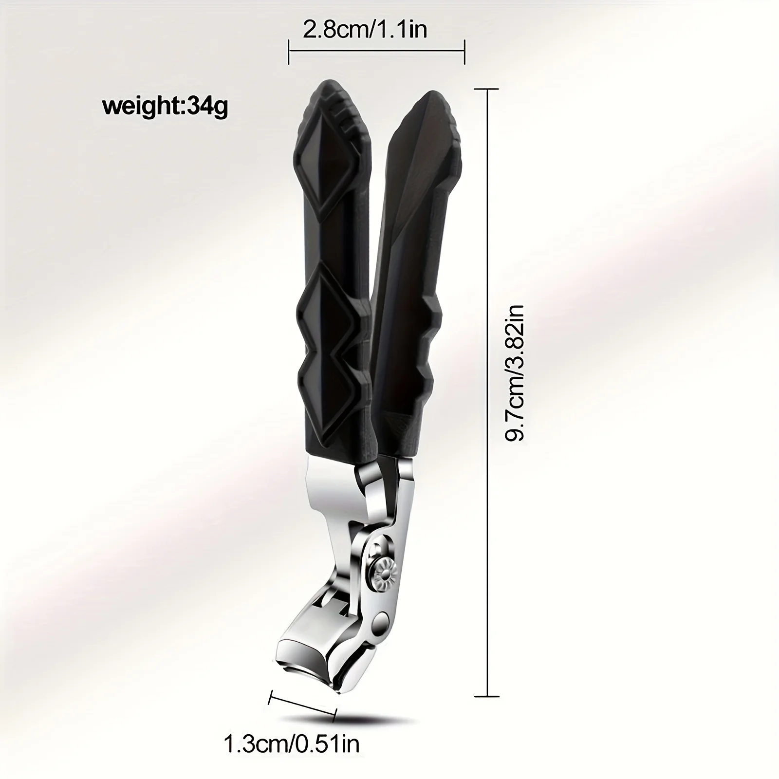 Professional Stainless Steel Toenail Clippers for Seniors, Wide Jaw, Angled Head, Concave Blade