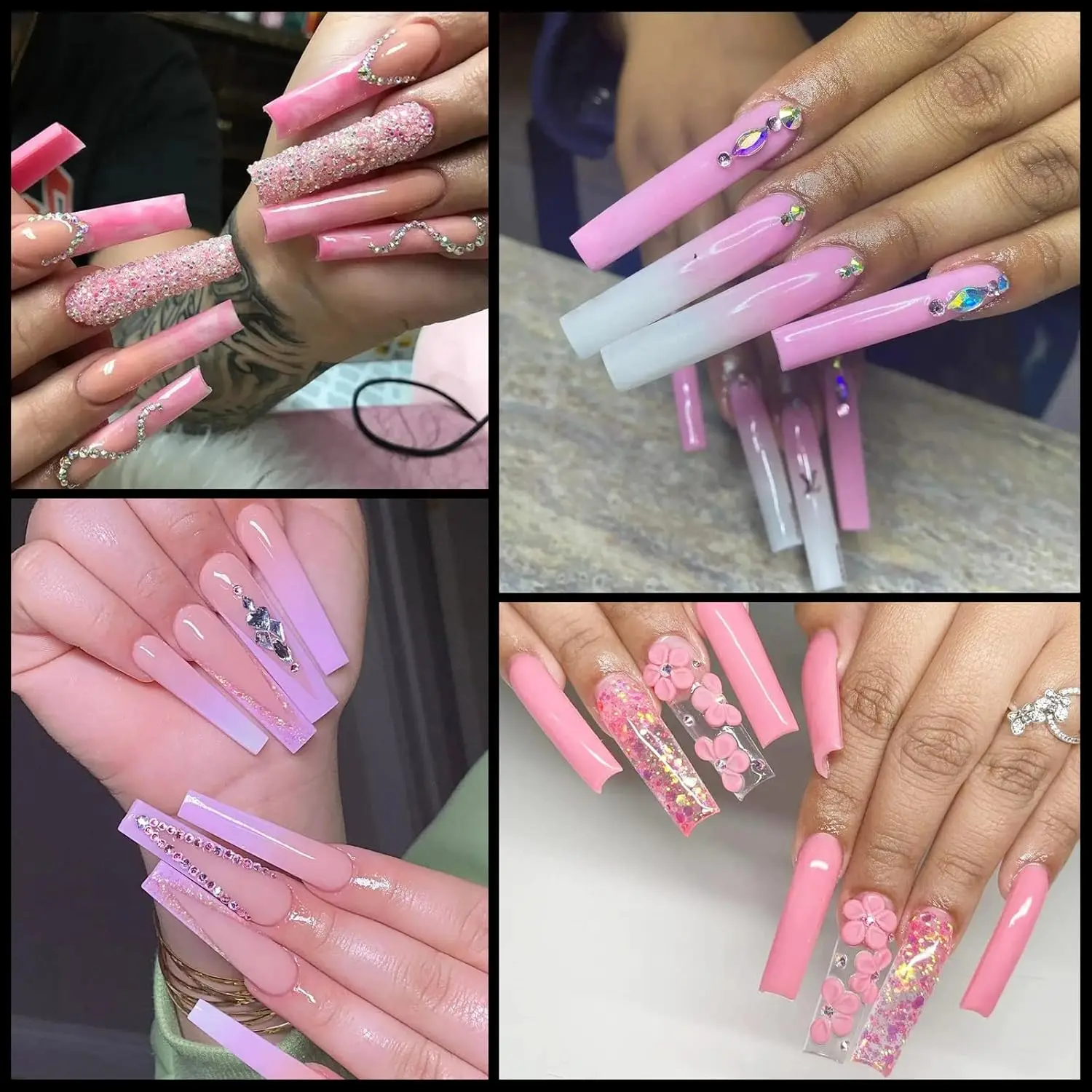 100pcs/Box XXL Extra Straight Nail Tips Long Square Coffin False Nails C Curved ABS Fake Nails Manicure Salon Nail Art Tools