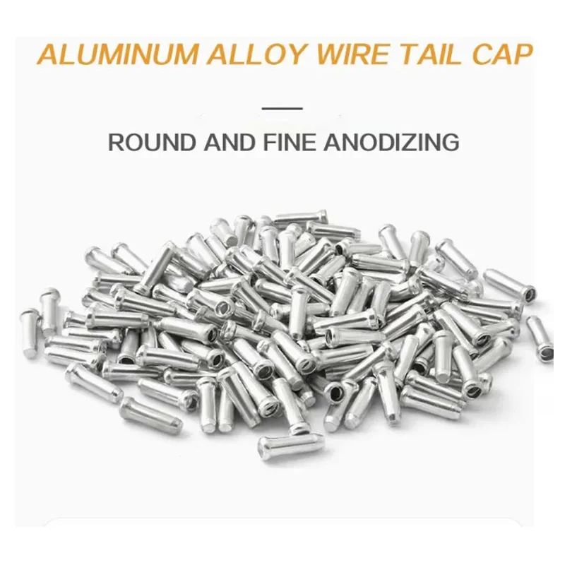 100PCS Bike Shift Brake Cable End Caps MTB Road Bike Shift Brake Inner Cable End Cap Aluminum Alloy End Cap Derailleur Wire Tips