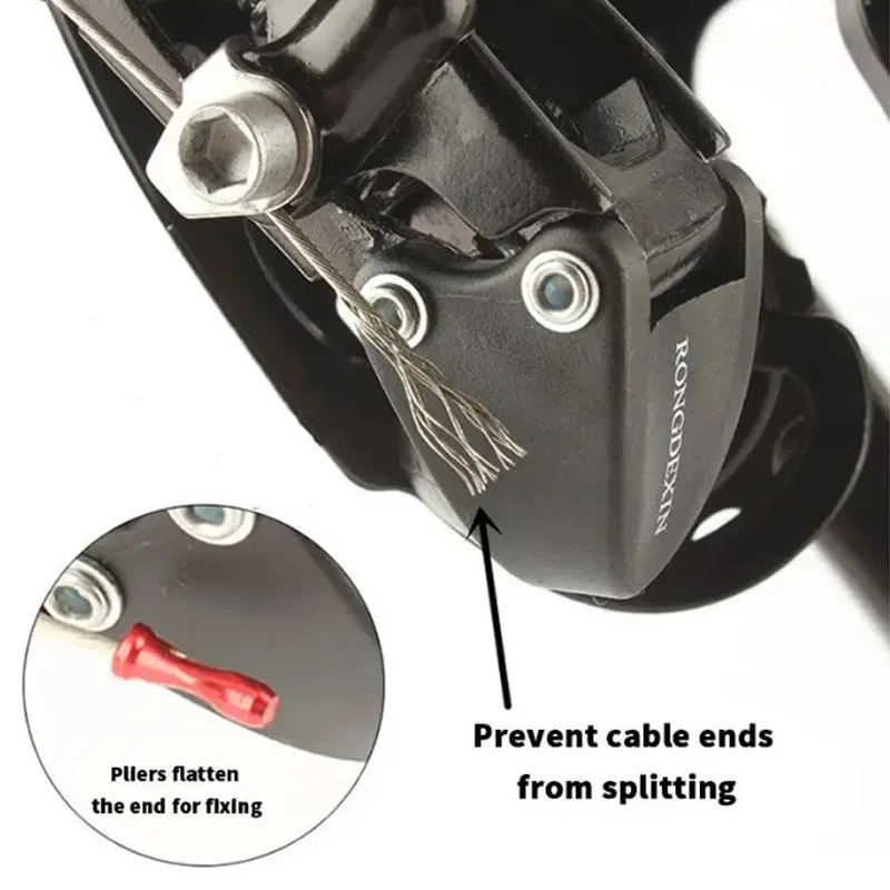 100PCS Bike Shift Brake Cable End Caps MTB Road Bike Shift Brake Inner Cable End Cap Aluminum Alloy End Cap Derailleur Wire Tips