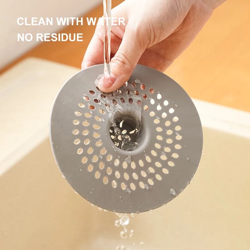 Anti-blocking Silicone Floor Drain Sticker Bathroom Sewer Hair Filter Drain Cover Floor Drain Mat for Kitchen Anti-cockroach