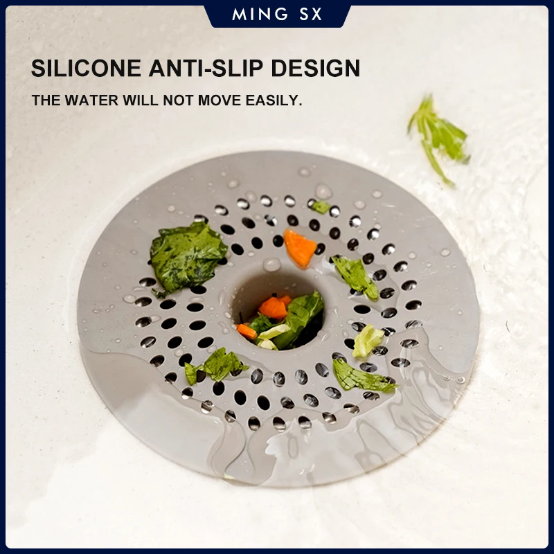 Anti-blocking Silicone Floor Drain Sticker Bathroom Sewer Hair Filter Drain Cover Floor Drain Mat for Kitchen Anti-cockroach