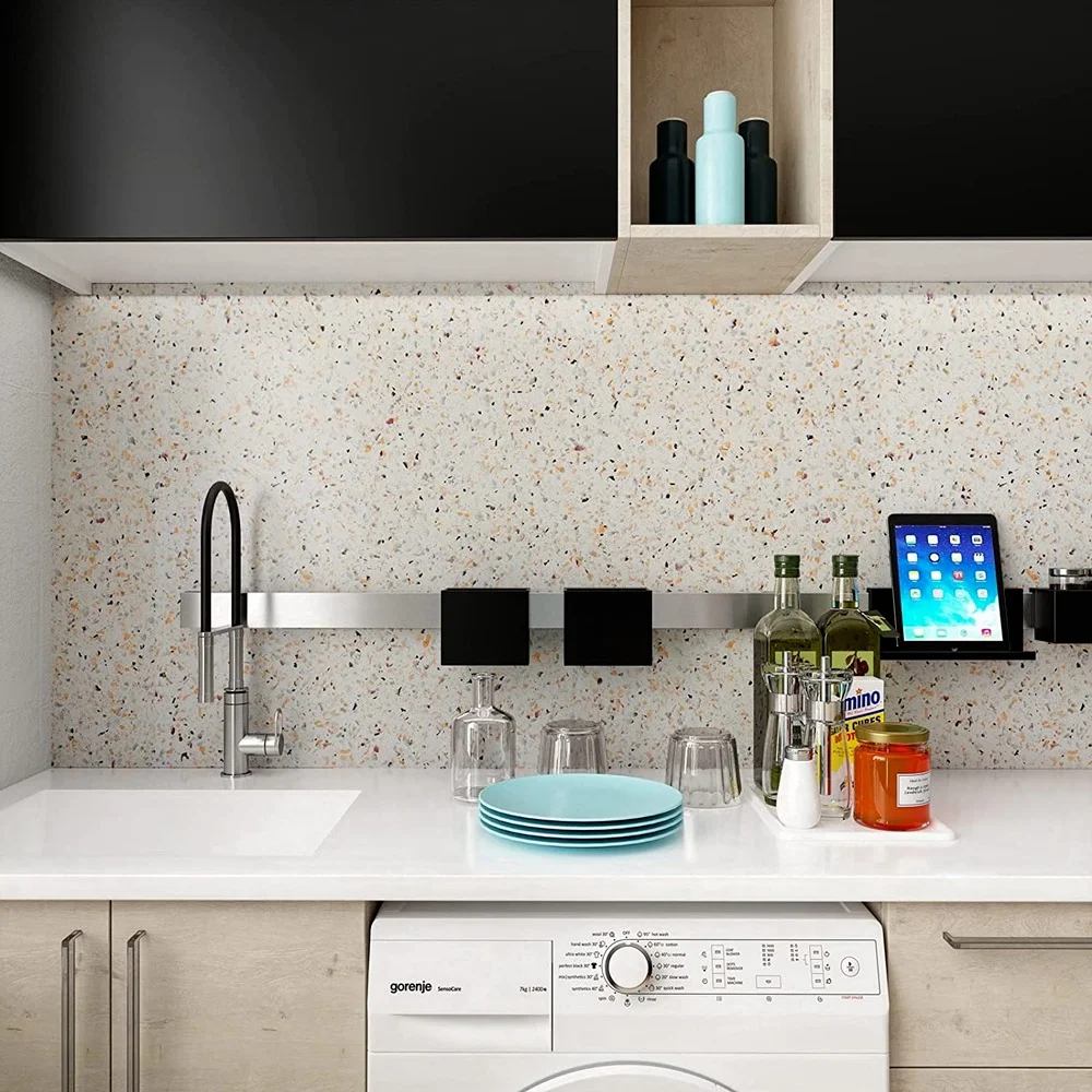 Terrazzo Countertops Waterproof Kitchen Countertop Marble Wallpaper Vinyl Self Adhesive White Granite Countertop Contact Paper