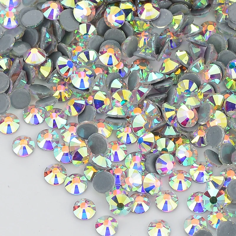 QIIY SS6-SS20 1440Pcs Top Glass Crystal Hotfix Rhinestones Flatback Glitter Stones Nail Art Decorations DIY Accessoriesries