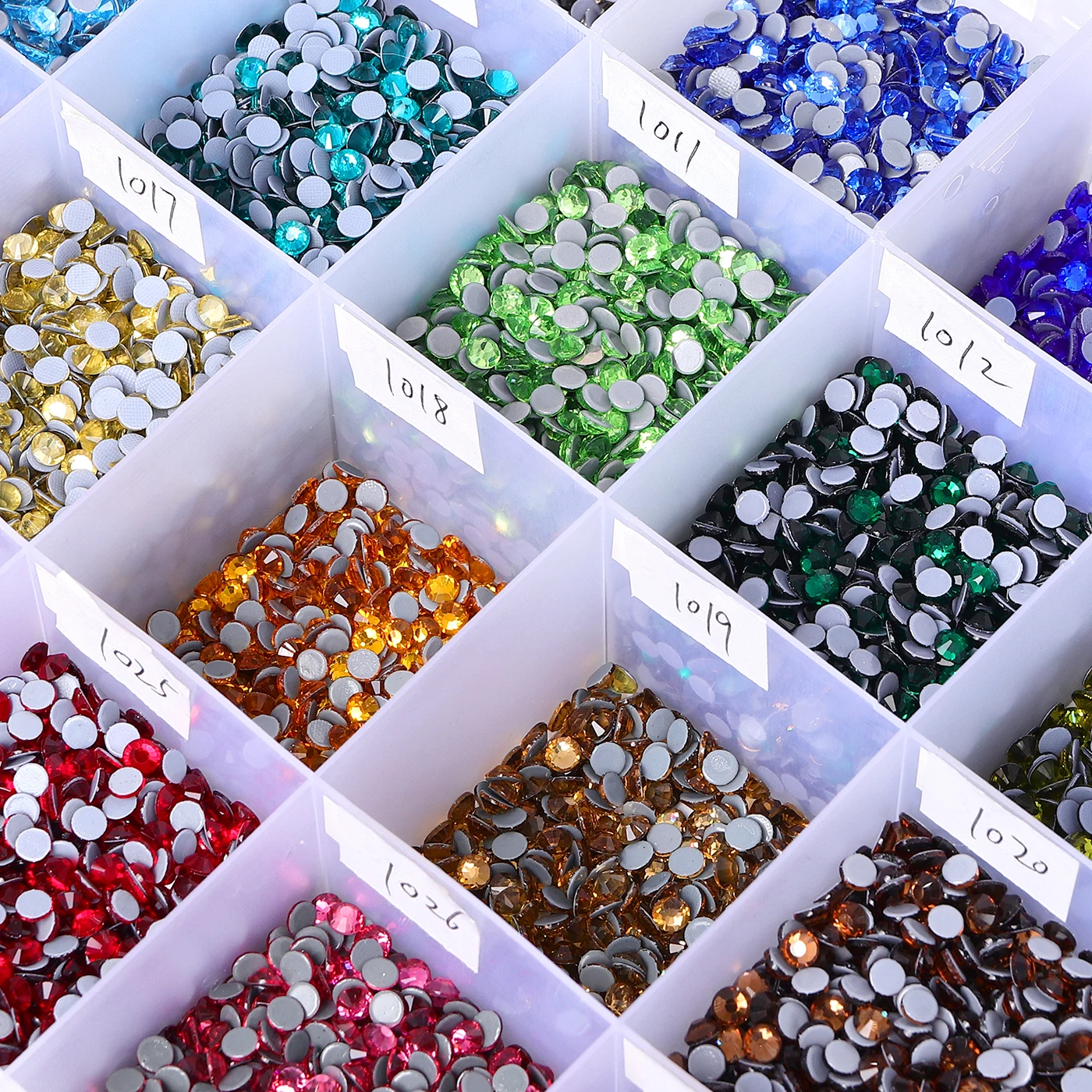 QIIY SS6-SS20 1440Pcs Top Glass Crystal Hotfix Rhinestones Flatback Glitter Stones Nail Art Decorations DIY Accessoriesries