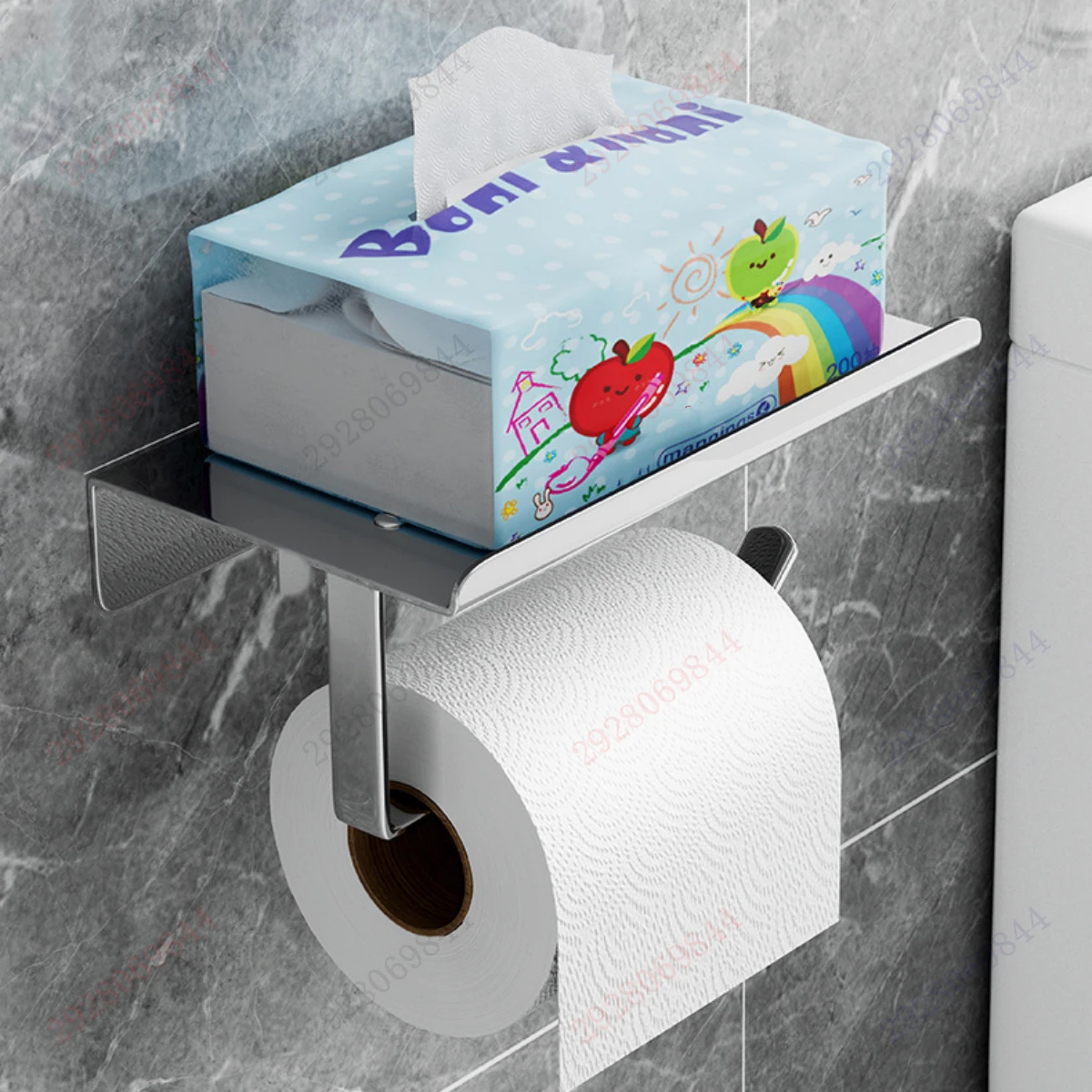 Toilet Paper Holder With Mobile Phone Placement Shelf Holder Toilet Roll Paper Storage Shelf Tissue Holder Bathroom Accessories