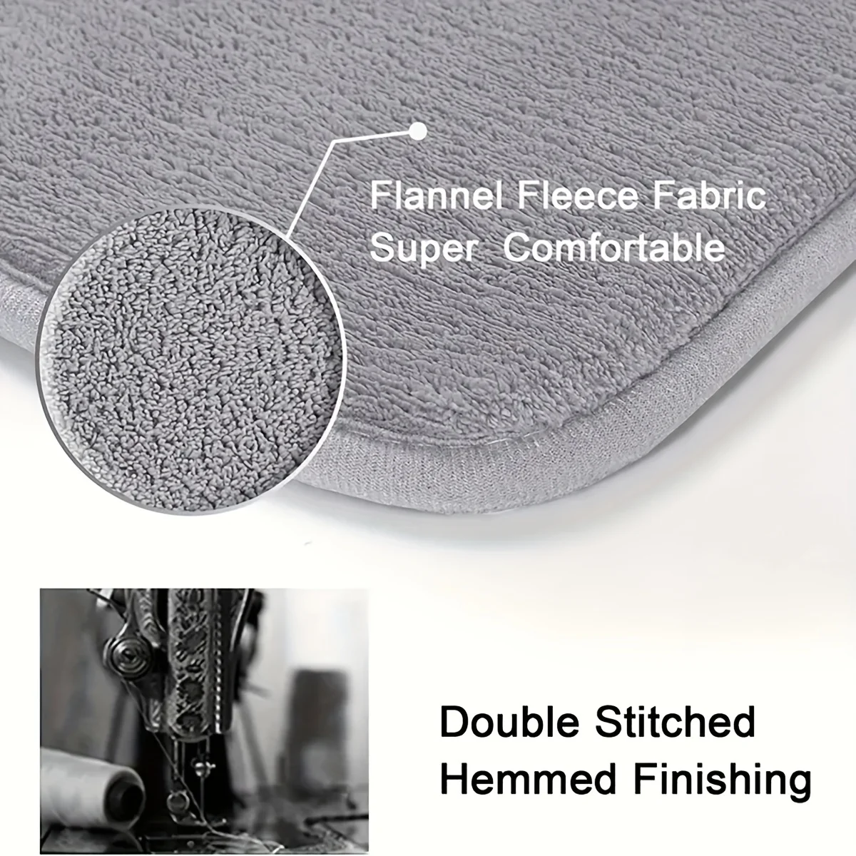 Thickened special-shaped bathroom absorbent floor mat flannel toilet mat shower room non-slip and dirt-resistant foot mat