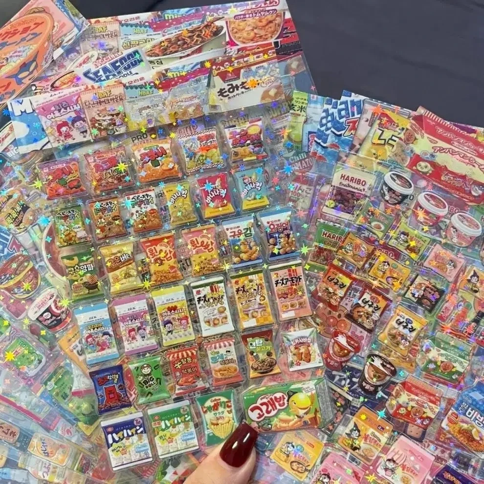 10pcs Snack Food Packaging Stickers For Phone PET Waterproof Cartoon Scrapbook Sticker Journaling Stationery Kawaii