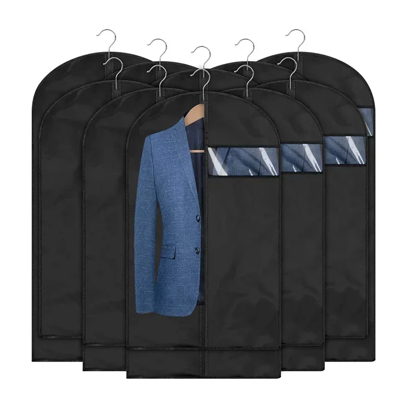 5PCS Dustproof Clothing Covers Waterproof Clothes Dust Cover Coat Suit Dress Protector Hanging Garment Bags Closet Organizer