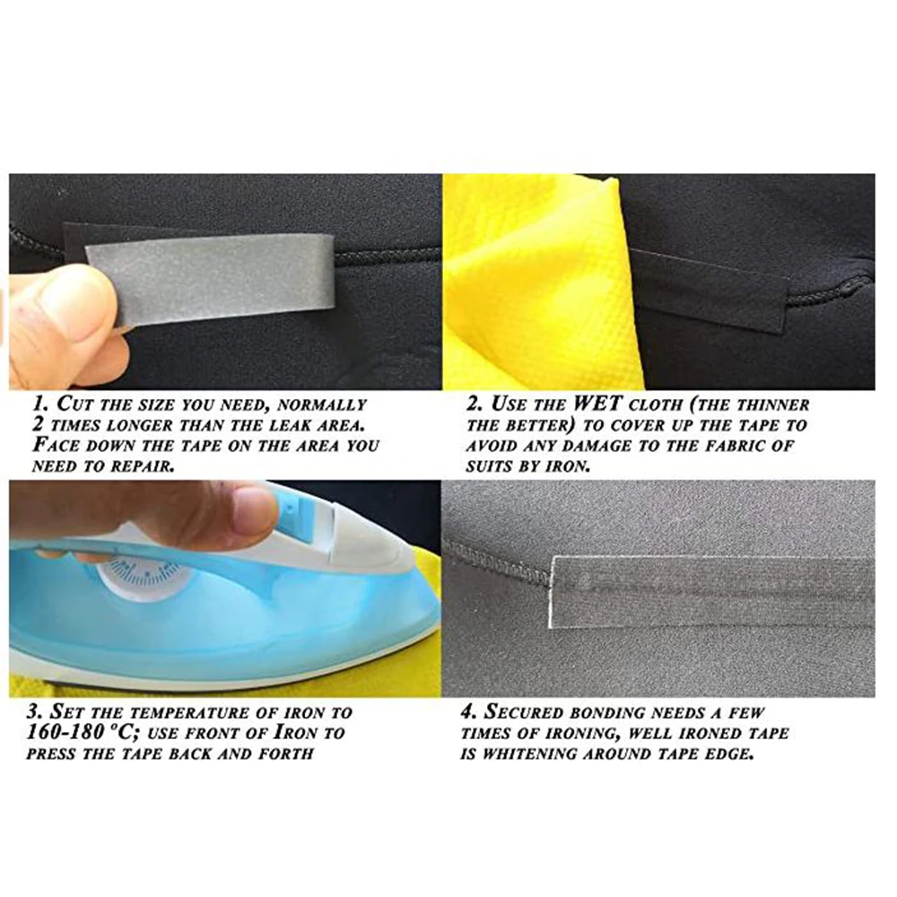 Waterproof Iron-on Seam Sealing Repair Tape T-5000 Hot Melt 3-Layer Fabric Heat Applied Patch for Wetsuit Drysuit Wader