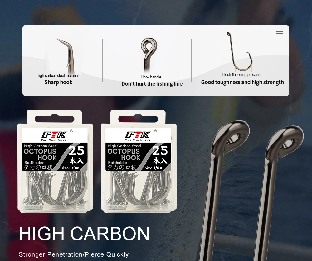 FISH KING 25/50PCS Double Back Stab Saltwater Fishing Hooks Strong Circle Fishhook Bait Catfish Fishing Eagle Claw Circle Hooks