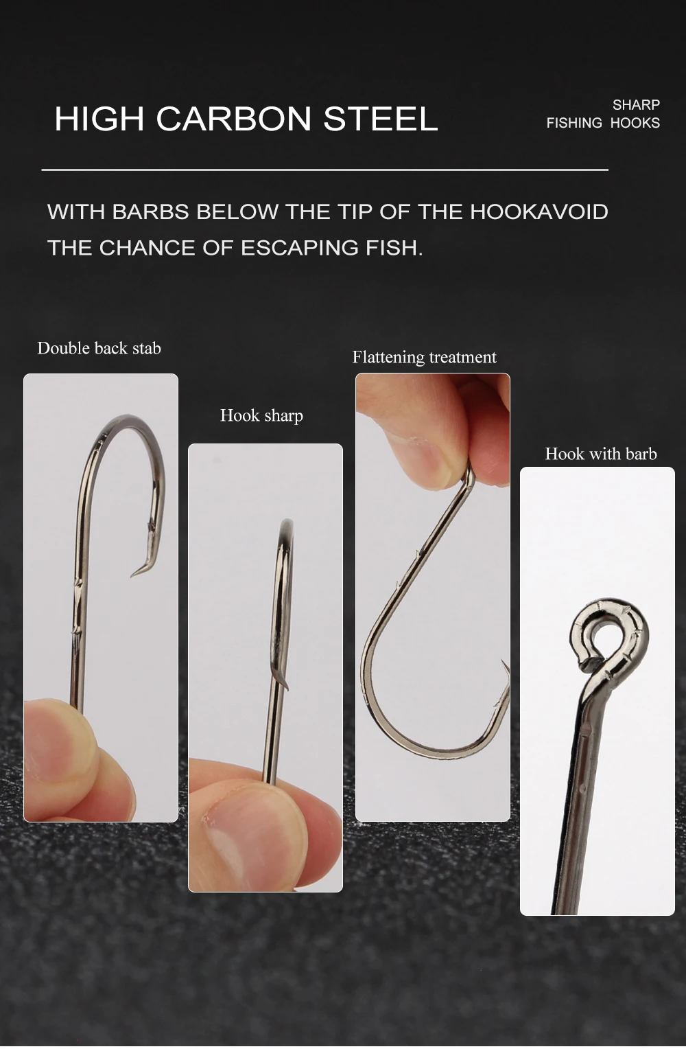 FISH KING 25/50PCS Double Back Stab Saltwater Fishing Hooks Strong Circle Fishhook Bait Catfish Fishing Eagle Claw Circle Hooks