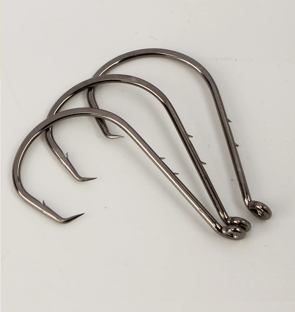 FISH KING 25/50PCS Double Back Stab Saltwater Fishing Hooks Strong Circle Fishhook Bait Catfish Fishing Eagle Claw Circle Hooks