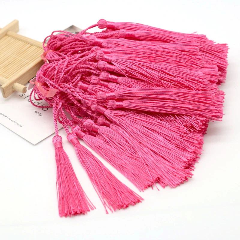 Mixed 100Pcs 13cm/5 Inch Silky Floss Bookmark Tassels Hanging Spike Rope Crafts For Jewelry Making DIY Craft Accessory
