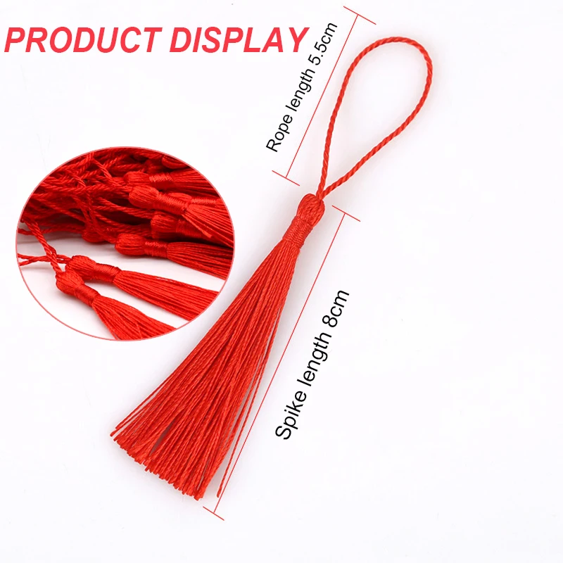 Mixed 100Pcs 13cm/5 Inch Silky Floss Bookmark Tassels Hanging Spike Rope Crafts For Jewelry Making DIY Craft Accessory