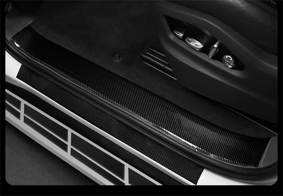 1-10M 3D Car Carbon Fiber Sticker DIY Paste Protector Strip Auto Door Sill Side Mirror Anti Scratch Tape Black Waterproof Film