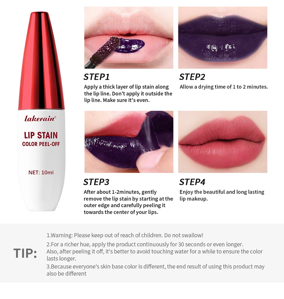 Lip Stain Peel Off 24 Hours Water Resistant Lipsticks Makeup Liquid Lipstick Matte Lipstick for Lips Stick Free Shipping Ink