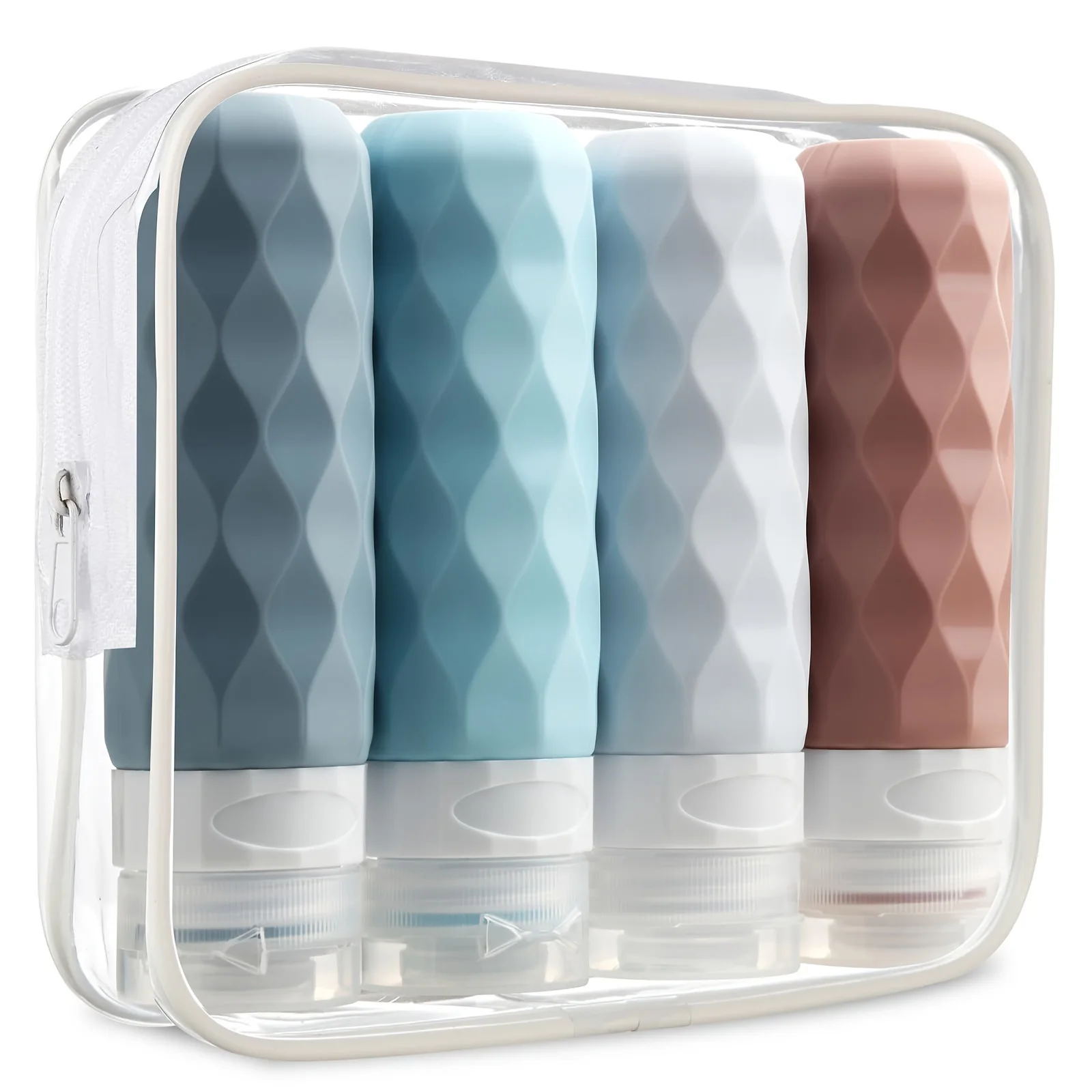 4 Pack Leak Proof Travel Bottle Set Made Of Silicone - TSA-Approved Containers For Toiletries And Conditioner