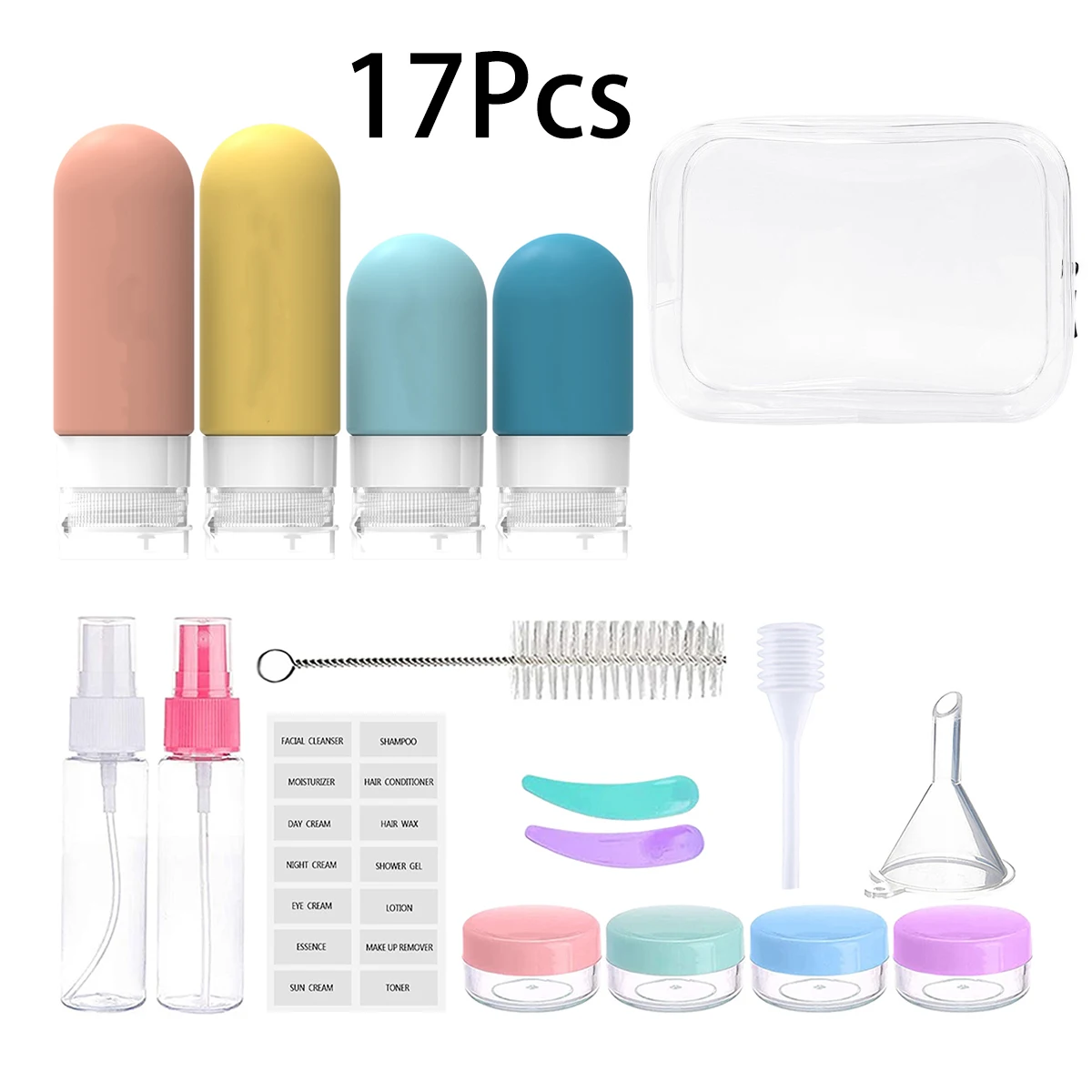 4 Pack Leak Proof Travel Bottle Set Made Of Silicone - TSA-Approved Containers For Toiletries And Conditioner