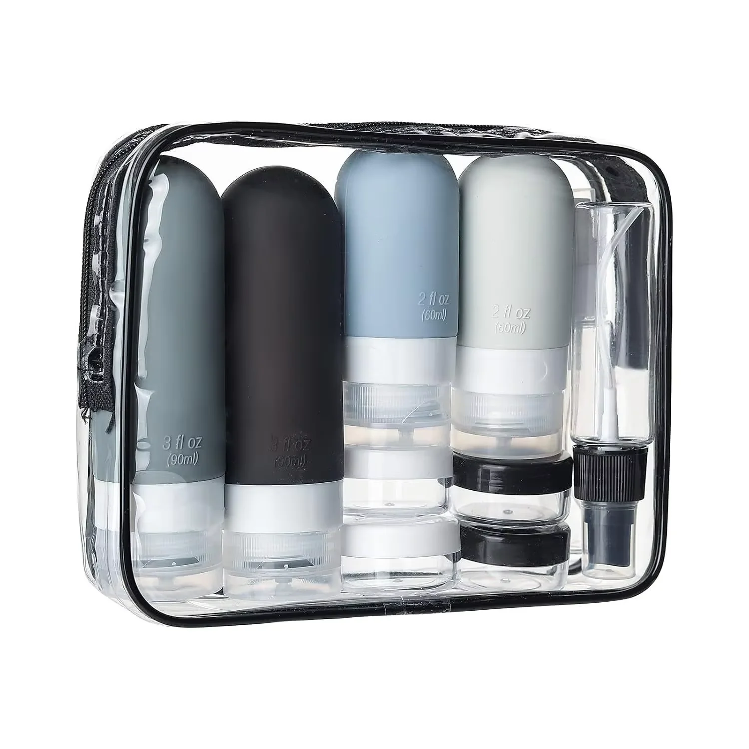 4 Pack Leak Proof Travel Bottle Set Made Of Silicone - TSA-Approved Containers For Toiletries And Conditioner